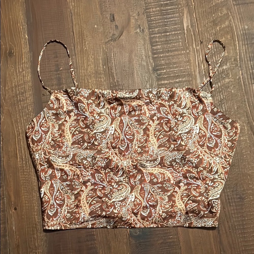 Brown Paisley Women's Top